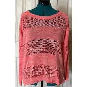 So Women's Lightweight Long-Sleeved Pink Sweater 100% Acrylic Size Large